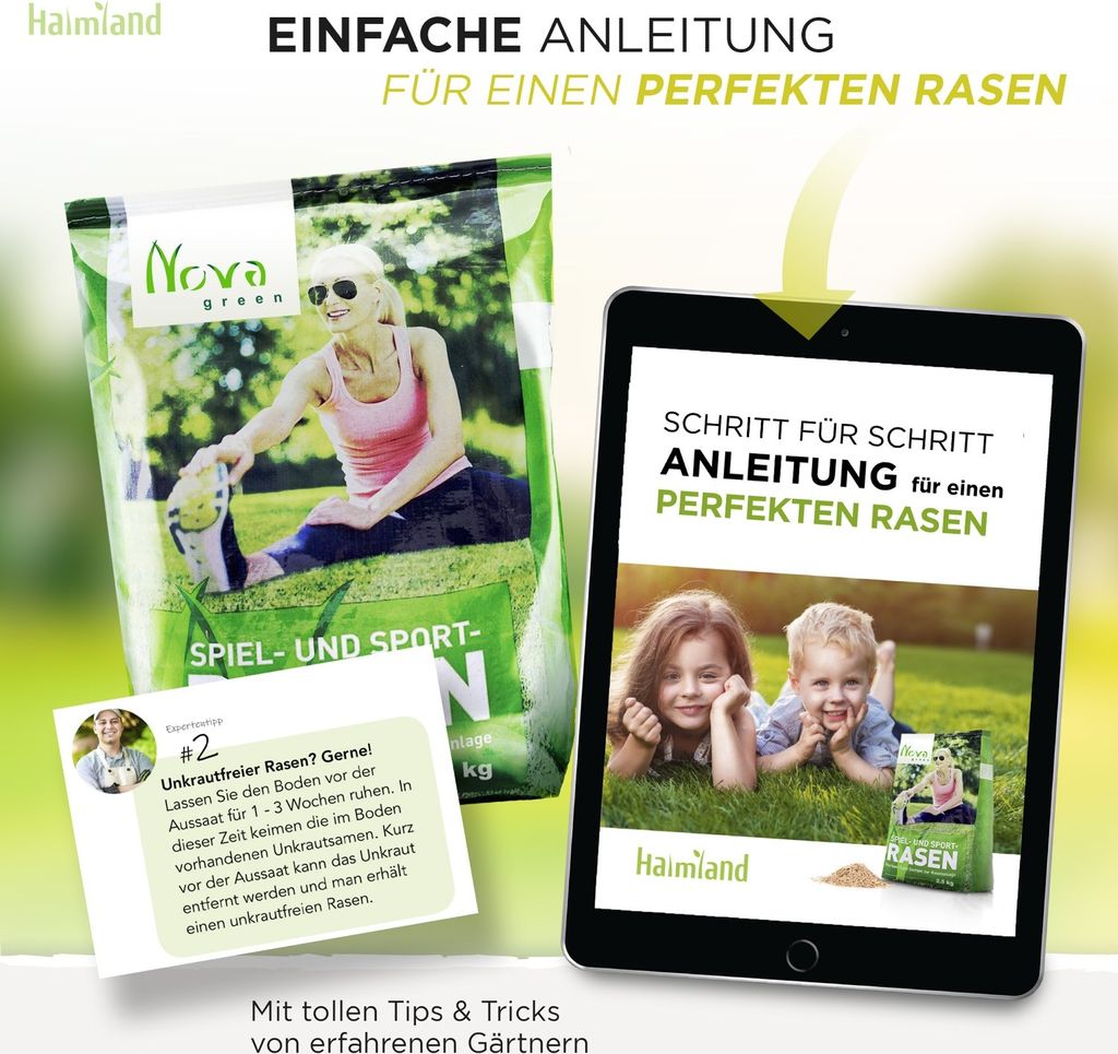 Rasensamen schnellkeimend 2,5kg = 75-100m² Sport und Spiel Produktbild 16