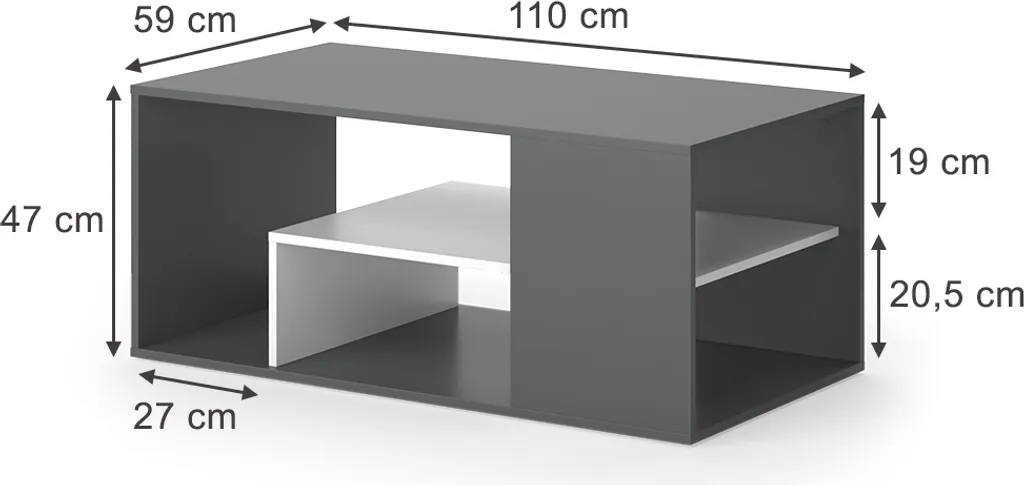 Table basse robuste Vicco Edgar - Fini les rayures et le manque de place - 2