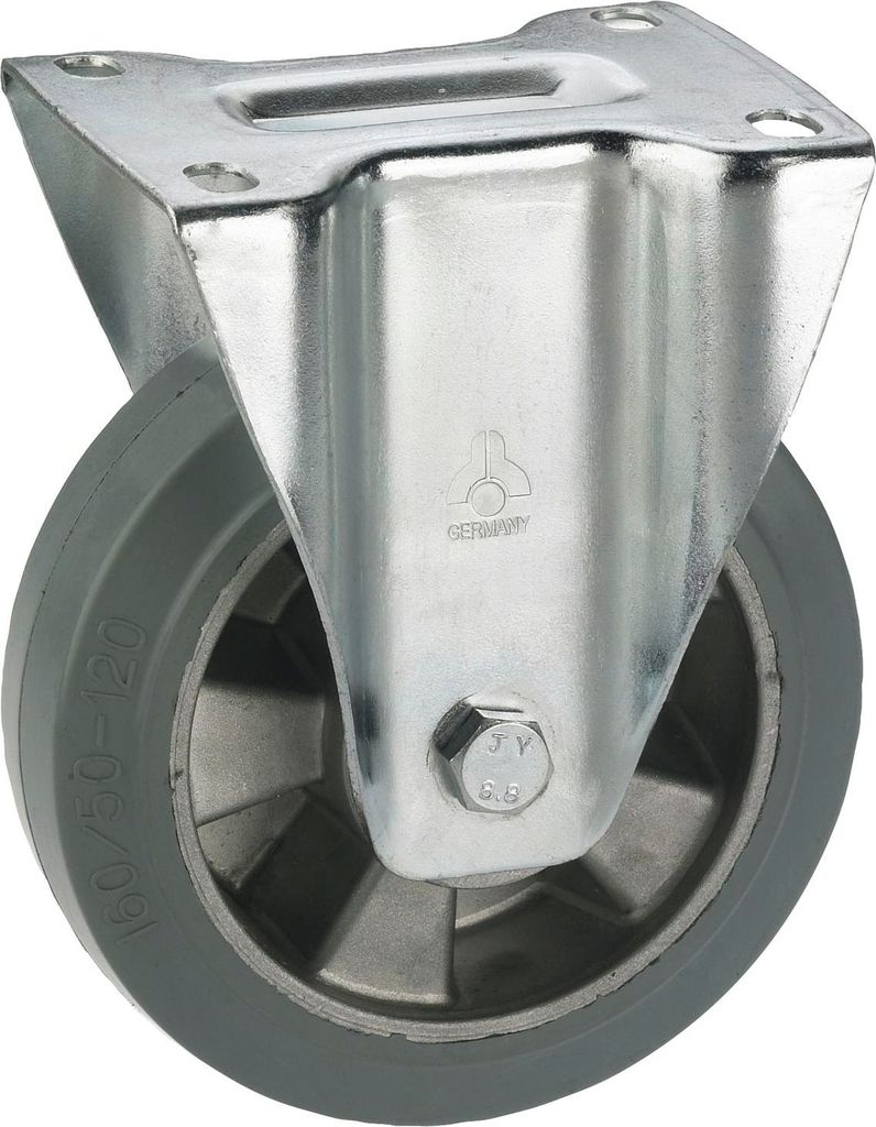 Bockrolle Vollgummi-Rad ø 125 mm Alufelge Schwerlastrolle Tragkraft 180 kg