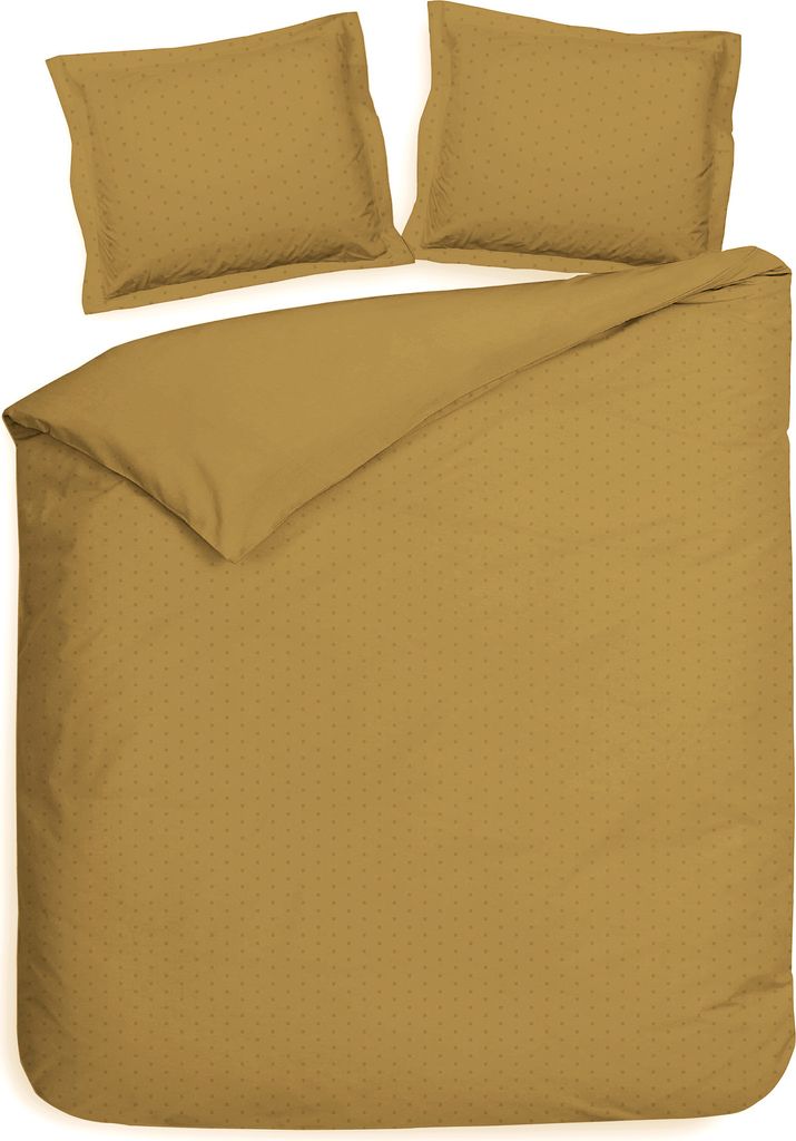 Heckett and Lane Punto Dbo 200 Amber Gold Bettwäsche 1 x Bettbezug 200x220 + 2 x Kopfkissenbezug 70x60 Amber-Gold Gepunktet goldfarben