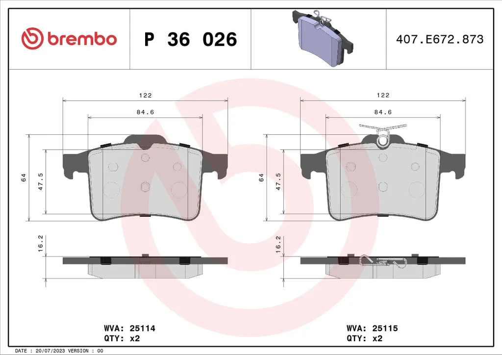 Plaquettes de frein Jaguar XJ X351 Brembo P 36 026 pour remplacement