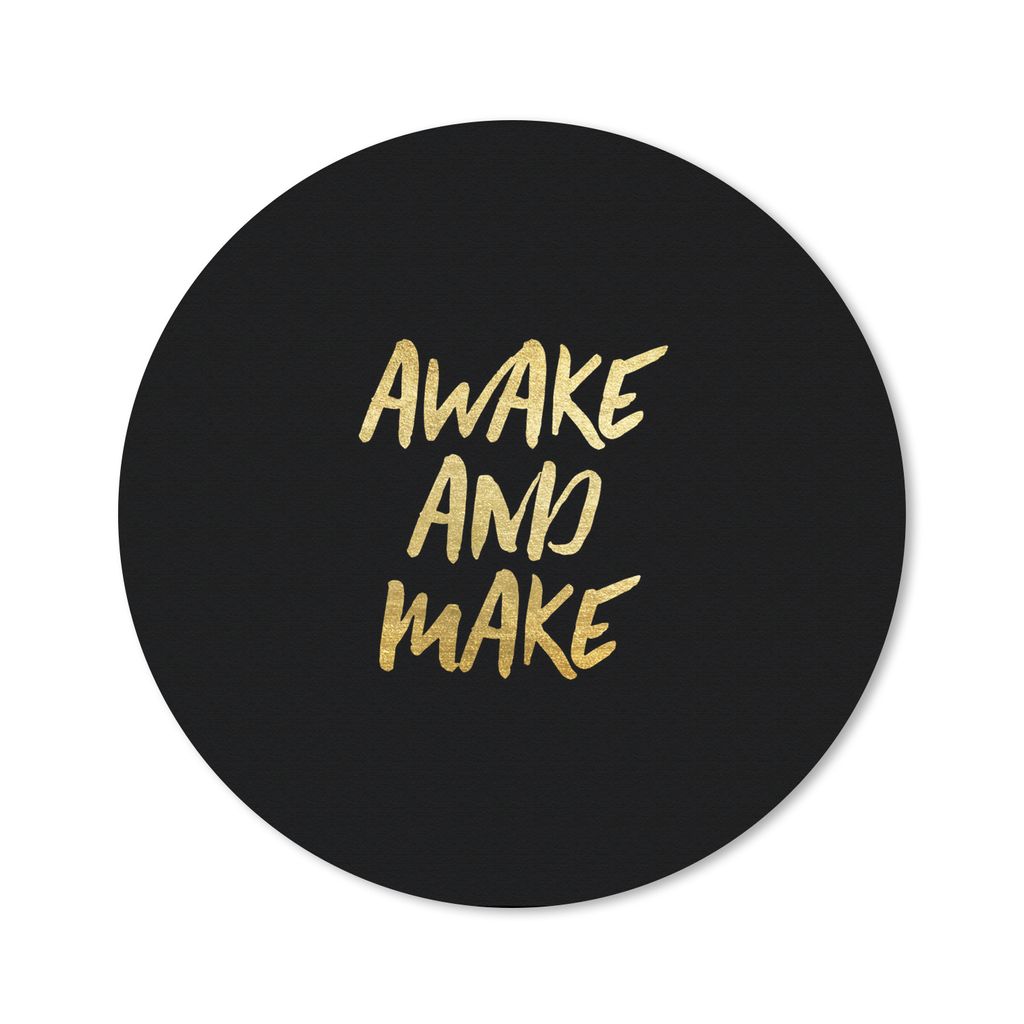 MuchoWow Mauspad Mousepad Zitat - Kreativ - Gold - Schwarz 20x20 cm - Mousepads - Maus Mat - Pad - Mausunterlage - Schreibtischmatte