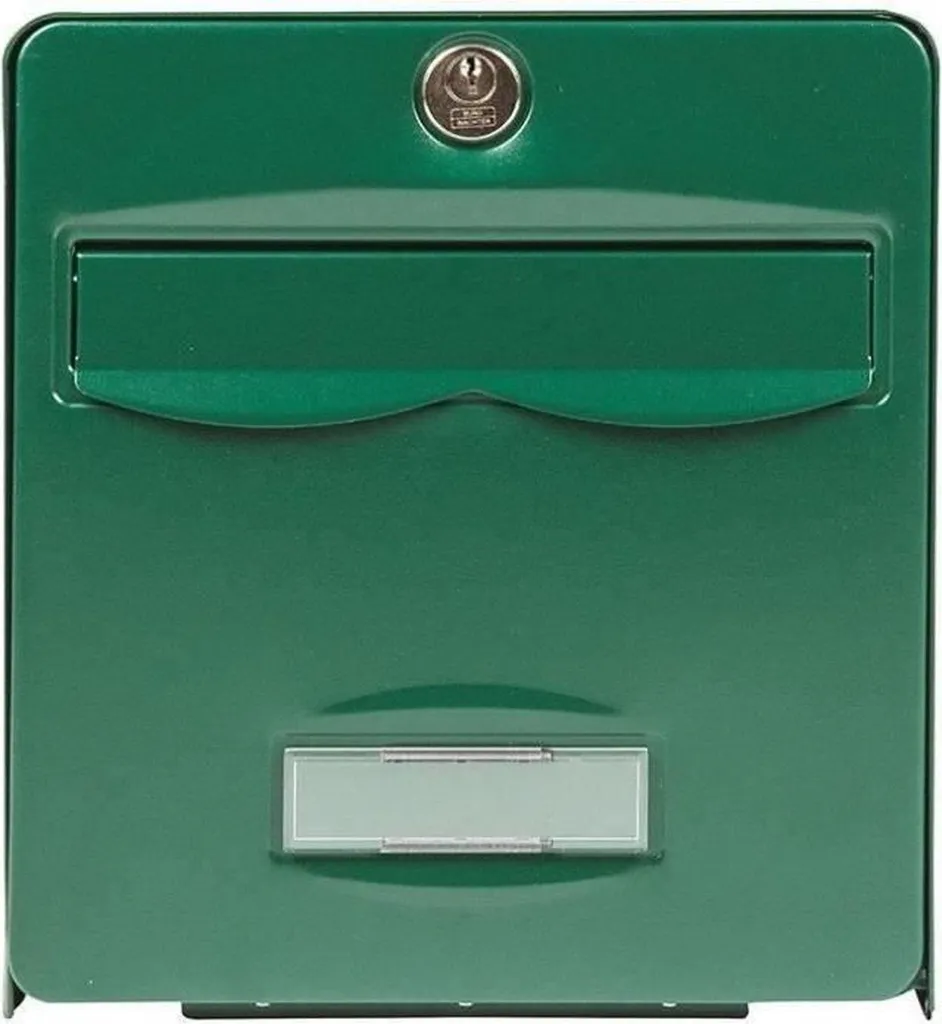 Boîte aux lettres en acier galvanisé vert Balthazar avec double ouverture