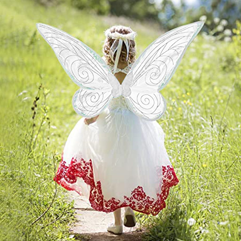 Glitzernde Schmetterlingsflügel Mit Elfenohren – Kostüm-Accessoire Für Halloween, Fasching, Mottopartys, Ca. 80 X 75 Cm