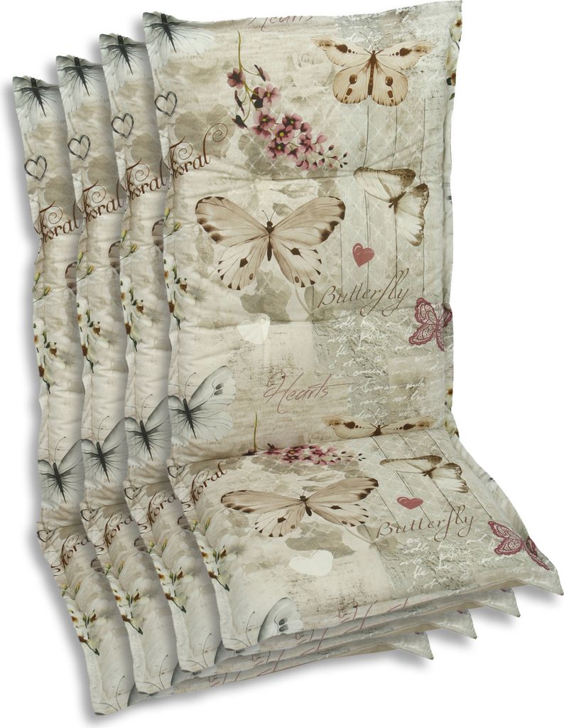 GO-DE Textil, Sesselauflage Hochlehner, 4er Set, Farbe: Produktbild 