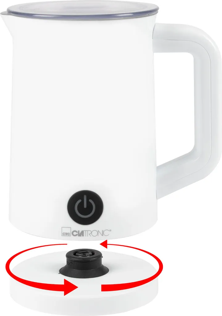 Clatronic MS 3693 Mousseur à lait électrique et chauffe-lait compact