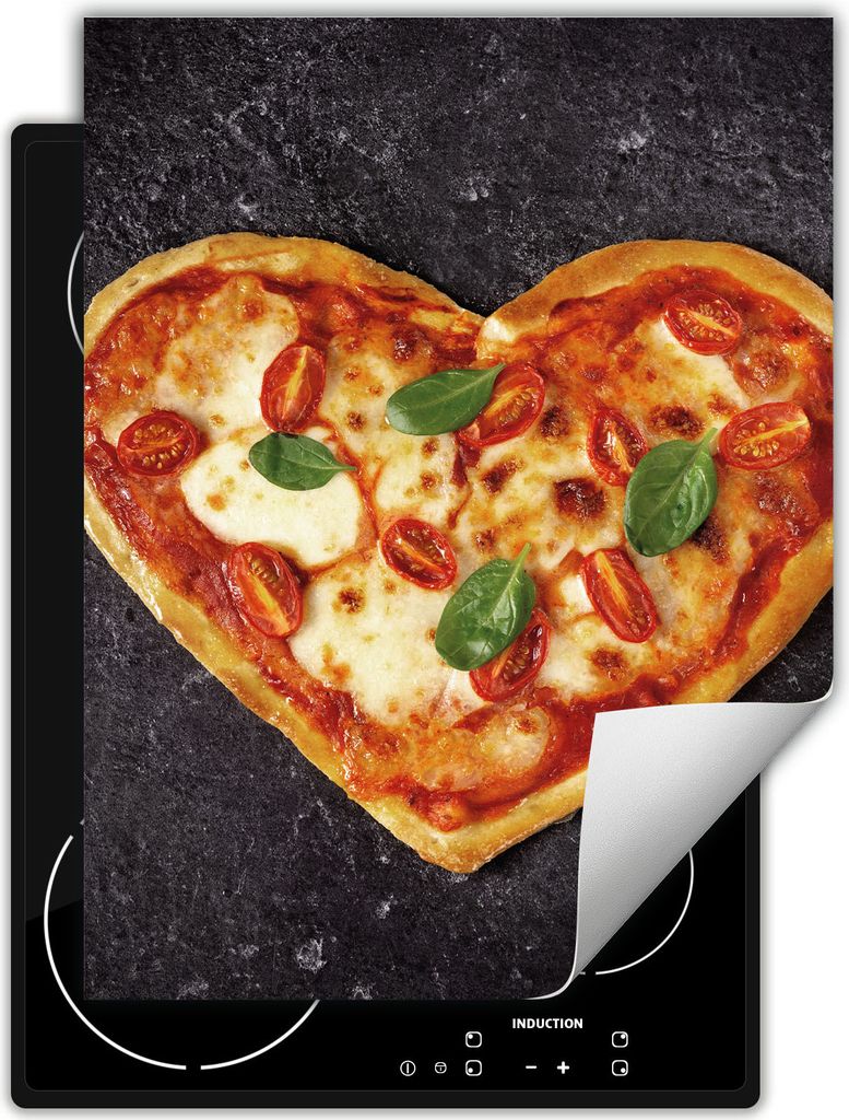 DarHaus Herdabdeckplatte Einteilig Küche Abdeckplatte für Glaskeramikfeld Abdeckung Induktionskochfeld Aufrollbare Matte 40x52 cm, schiefer - Pizza