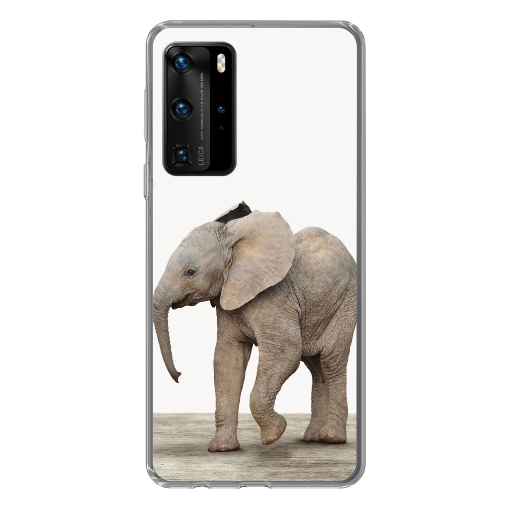 MuchoWow Handyhülle Schutzhülle Hülle für Huawei P40 Pro Baby-Elefant - Tiere - Kinder - Mädchen - Jungen Silikon Softcase Handy Hülle - Sc...