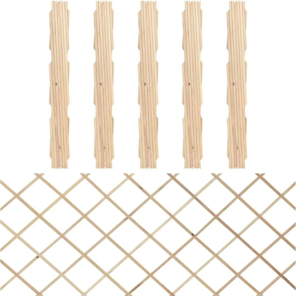 Panneau treillis bois 180x80cm lot de 5 - Clôture décorative en sapin massif