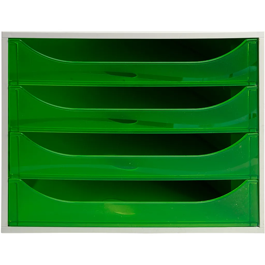 Rangement Bureau Compact 4 Tiroirs Vert : Stop au Désordre des A4+