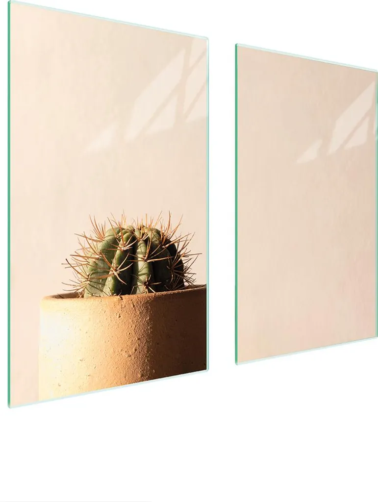 Piastre Copri Fornelli 75x52 Vetro Temperato Cactus Beige - 2 Pezzi