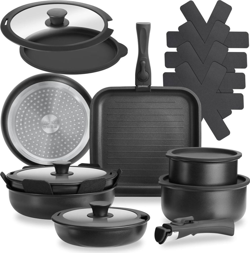 tectake® Kochtopfset Parma 17-teilig, für Induktion Produktbild 