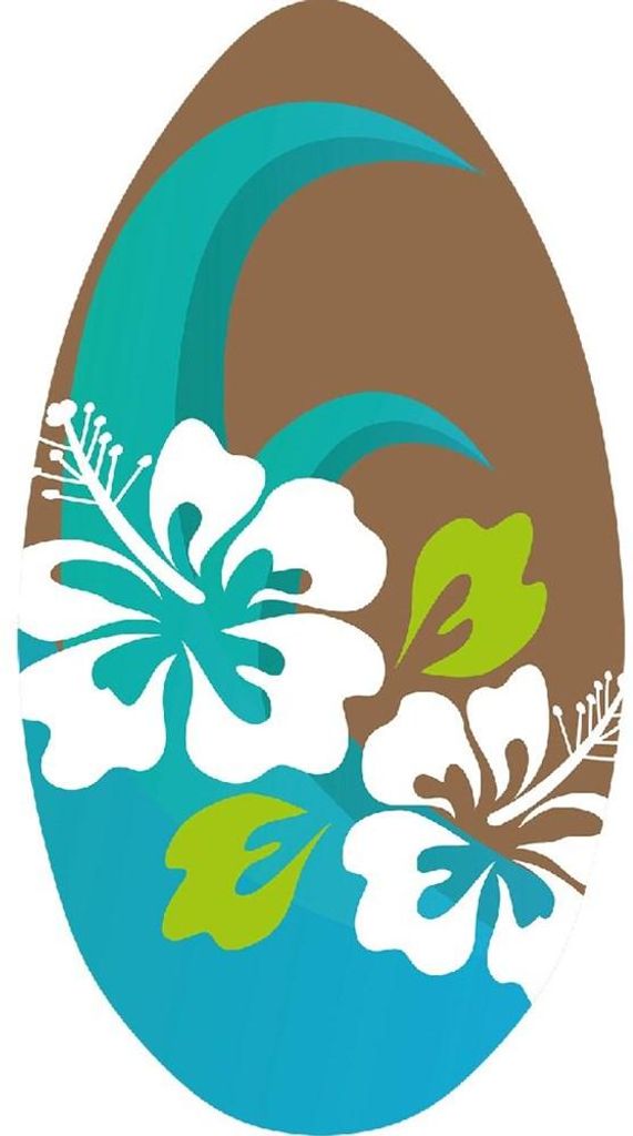 SportX Skimboard Flower Blauw/Bruin 100 cm Produktbild 