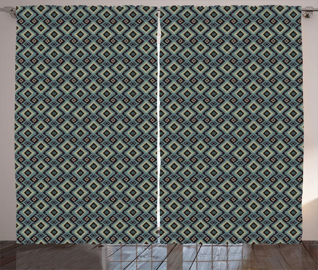 Rideau pour Grand Salon Style Ethnique 280x225 cm Déco Africaine Bleu