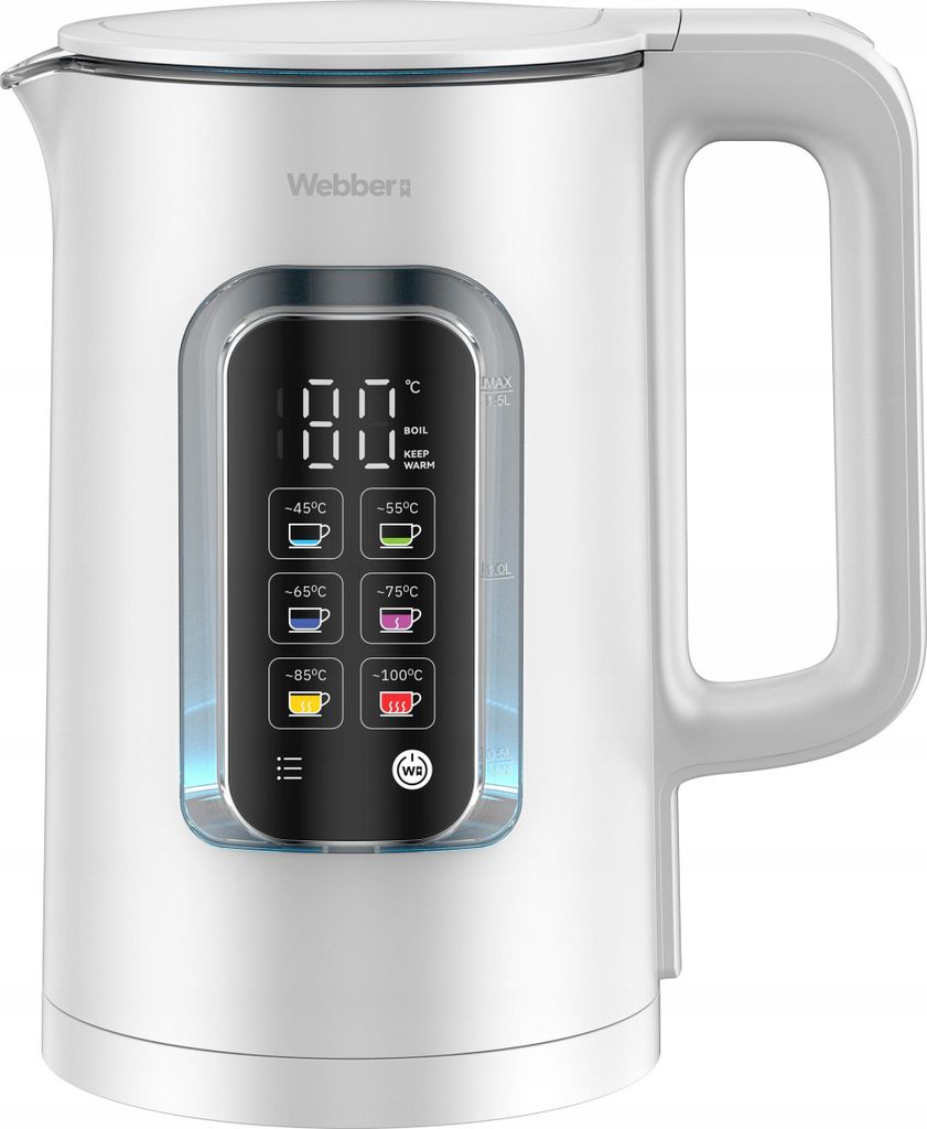 Elektrischer Wasserkocher Webber ELIYA WK110 1,5 l Temperaturregelung Keep Warm LED