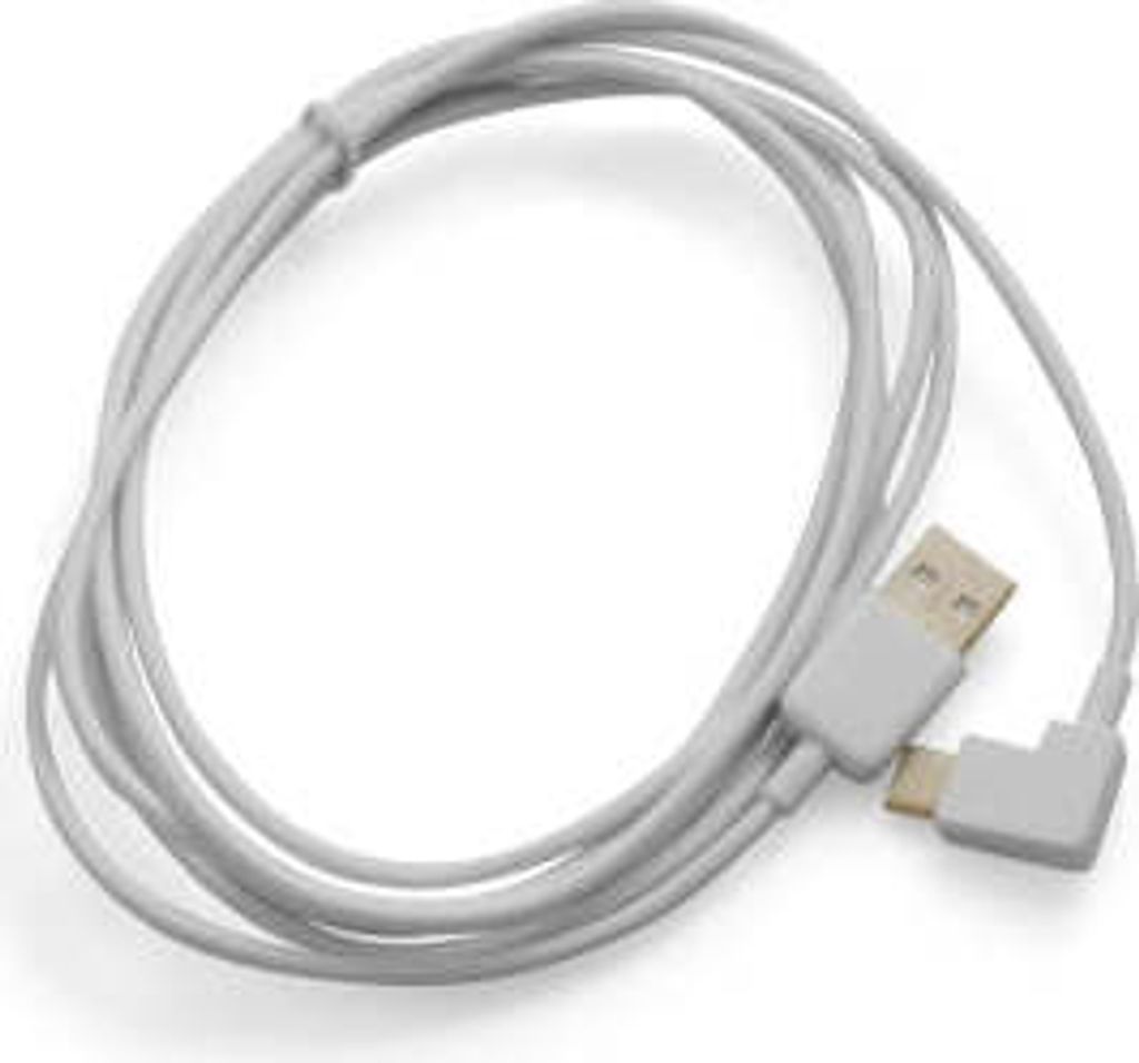 SYSTEM-S USB 3.1 Type C Stecker 90° gewinkelt zu USB A 2.0 Stecker Kabel Datenkabel Ladekabel 200cm in Weiß