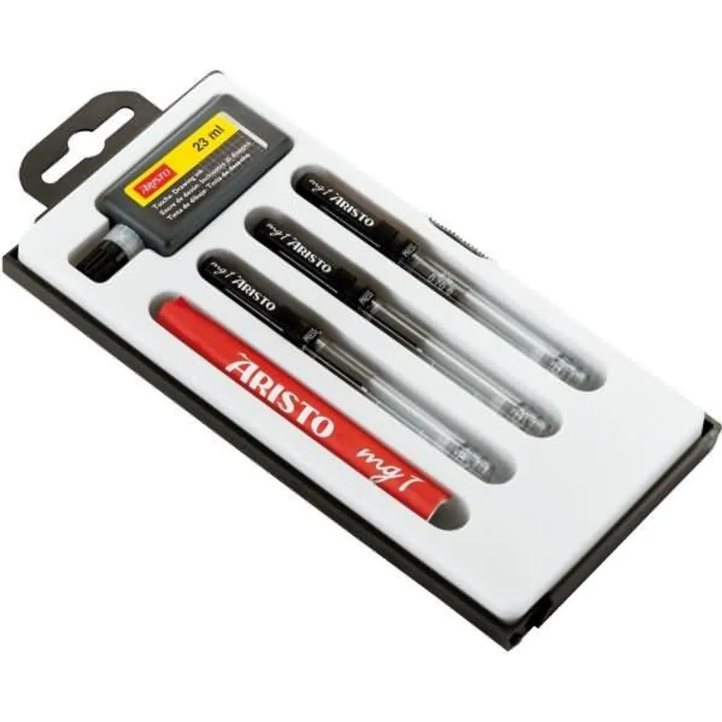 Stylos Aristo MG1 College Set 0.35 à 0.7mm pointe inox et encre de Chine