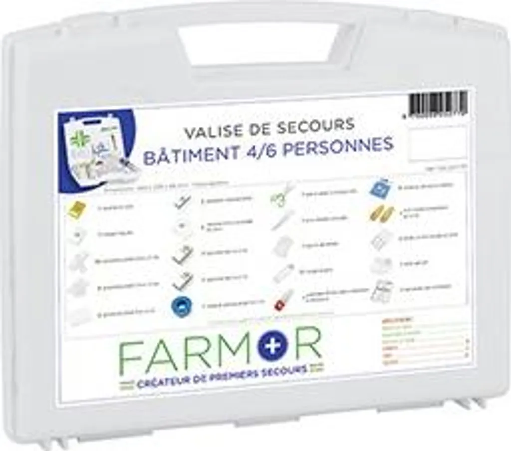 Kit de secours robuste FARMOR Bâtiment FAR2077PP en polypropylène pro
