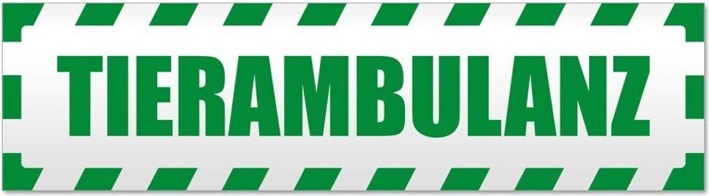 Kiwistar Tierambulanz gestreift Magnetschild Schild magnetisch - 20cm Grün - Magnetfolie für Auto PKW Kfz