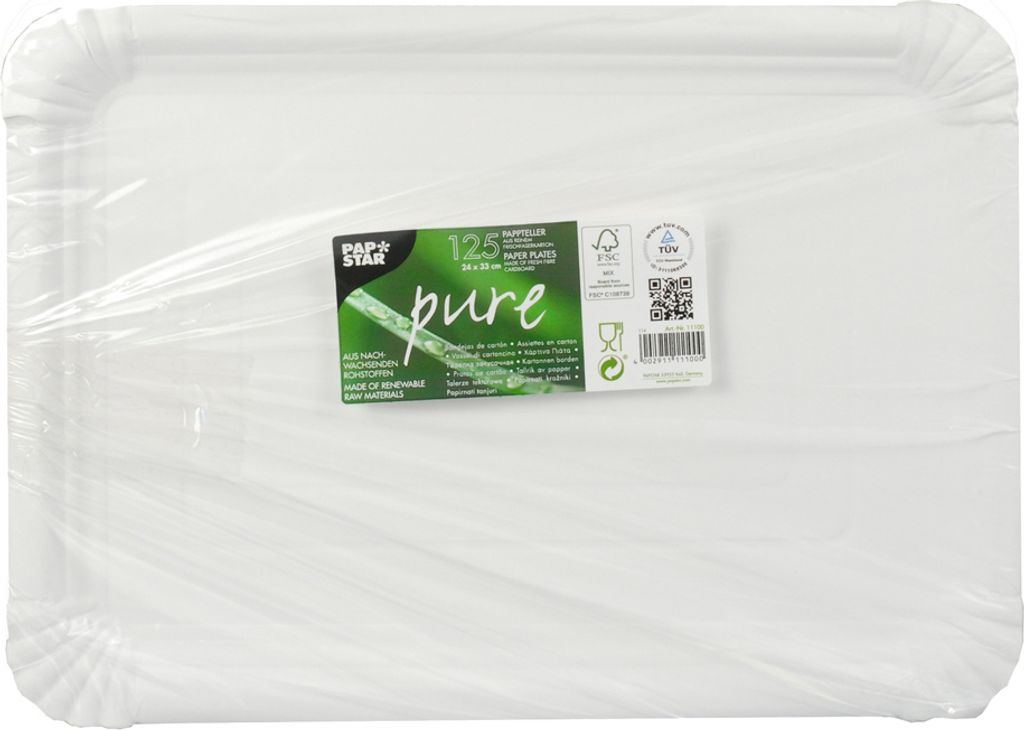 Papstar Pappteller 24x33cm weiss Zdjęcie produktu 