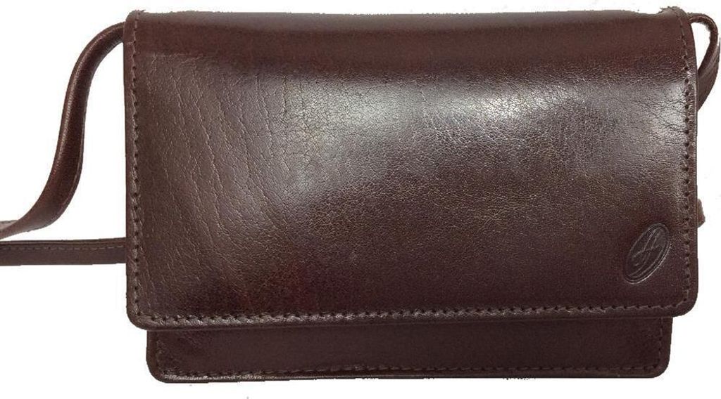 kleine Abendtasche aus festem hochwertigem braunen Leder