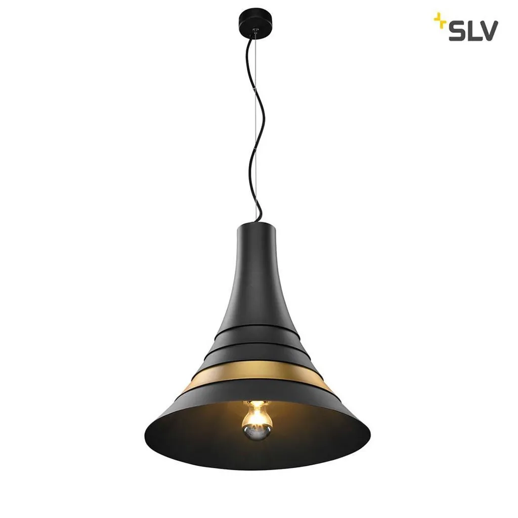 SLV Bato 45 Lampe à suspendre Noir et Laiton SLV 1001265 Design Chic