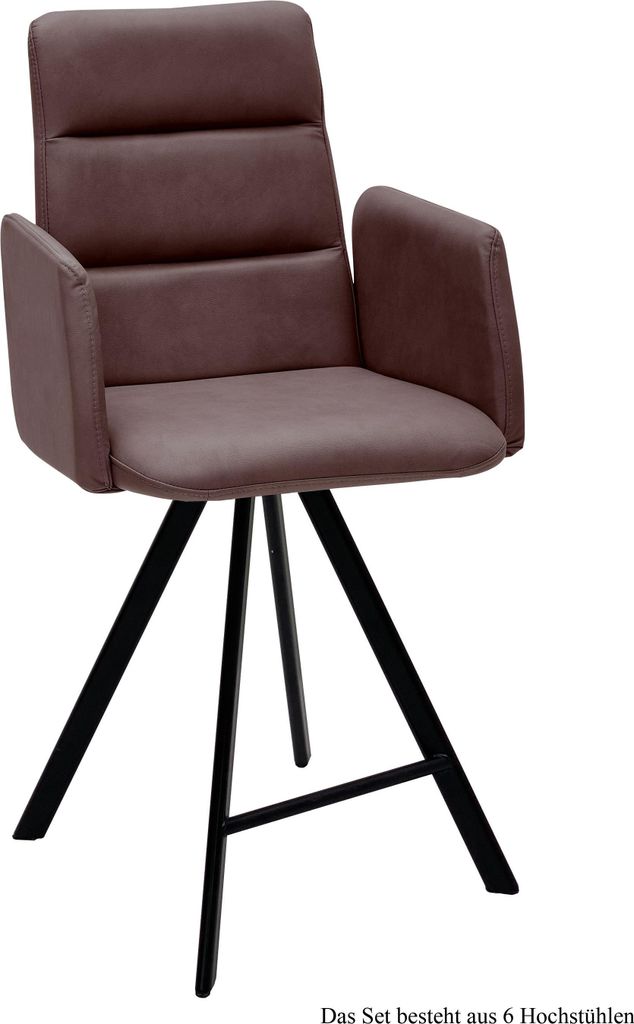 Thekenstuhl (6er-Set) Delfine 52x109x60 Schwarz/Braun