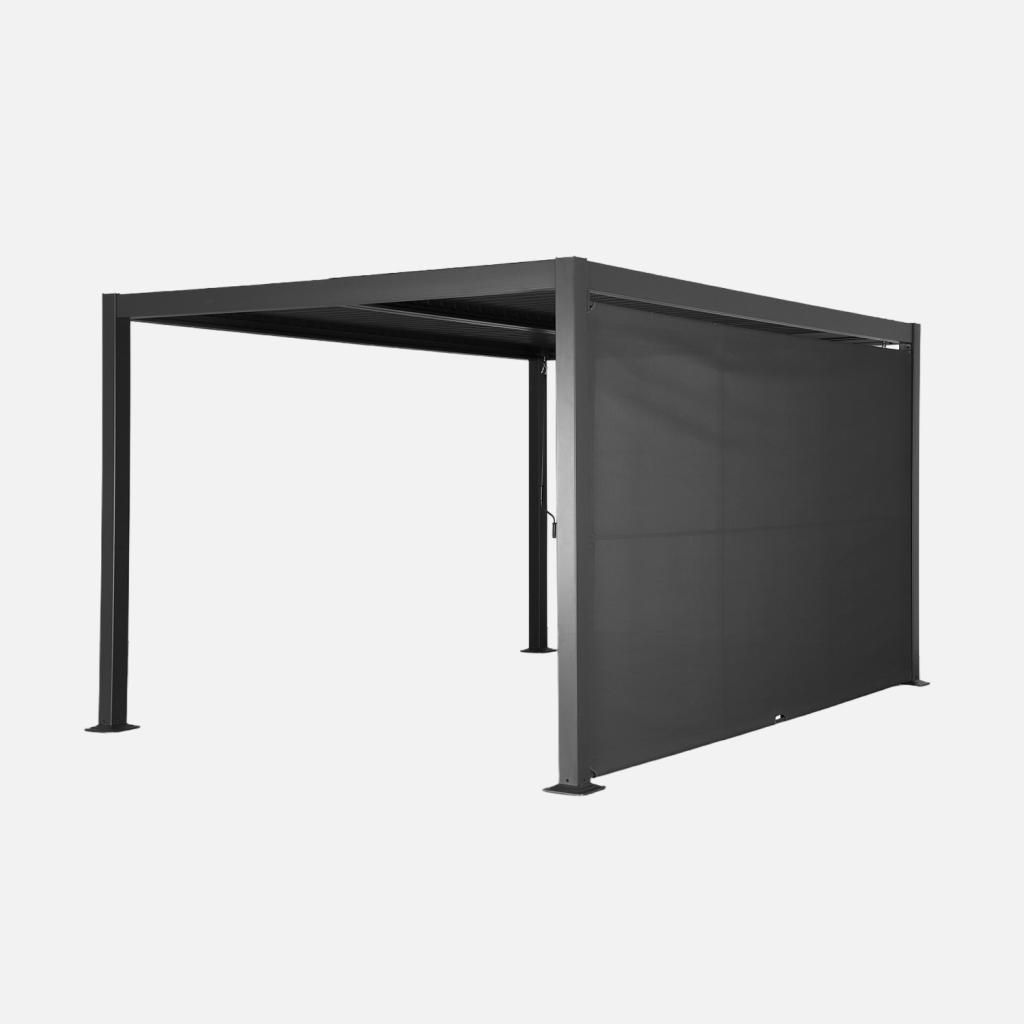 sweeek - Pergola mit Lamellendach Palace 3x4m mit Vordach 4m - Anthrazit