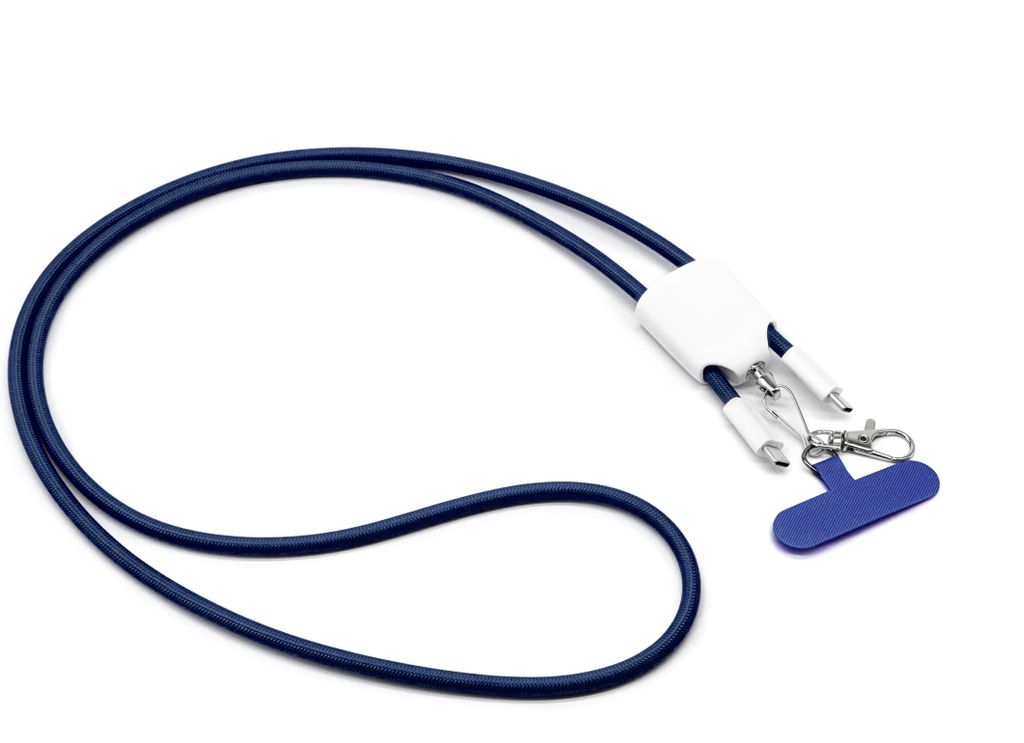 INF 4-in-1 Schnelllade-Lanyard-Datenkabel Blau