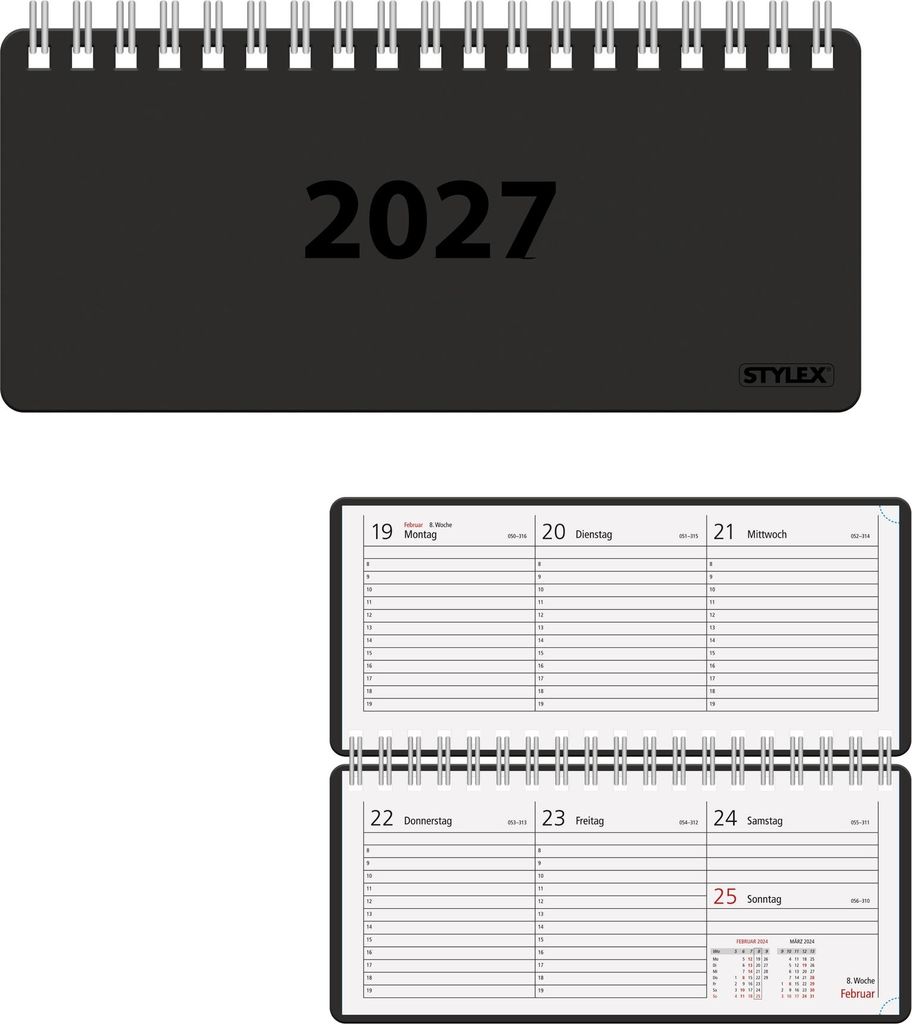 Spiral-Taschenkalender 2027 / ca. 8 x 18 cm / Farbe: Produktbild 