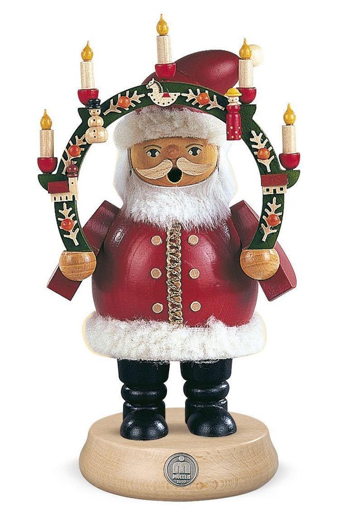 Weihnachtsmann mit Kerzenbogen 18cm Räuchermann von Müller Kleinkunst