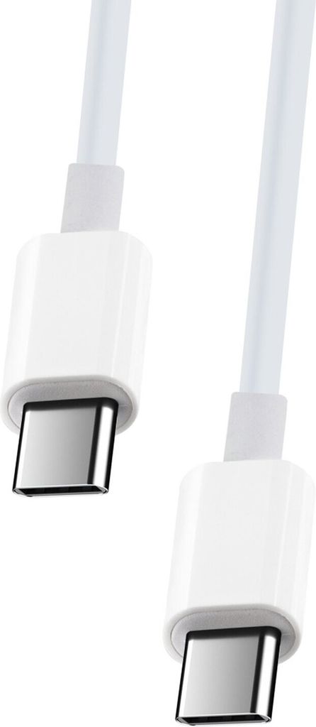 NANOCABLE USB-C-Kabel 60 W – 3 A, 1 M, Weiß, Mit Baumwollummantelung, Für IPhone 15 & Mehr