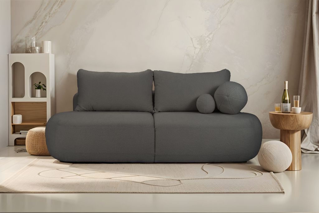 Kaiser Möbel Schlafsofa mit Bettkasten Fabo, Stoff Quelle Graphit