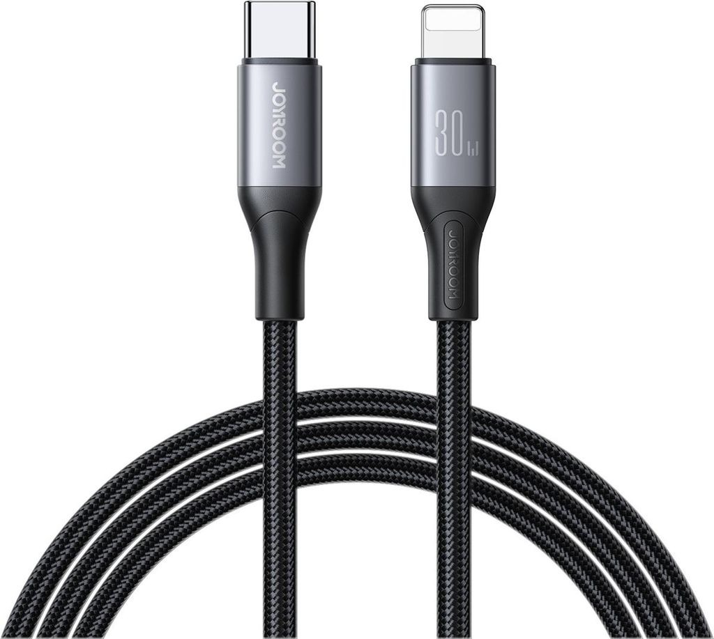 Joyroom Flash Series Schnellladekabel USB-C auf Lightning, 30 W, 2 m - Schwarz