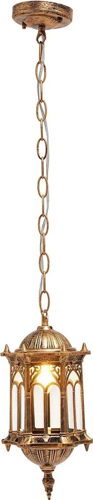 Suspension Extérieure Vintage Chaîne IP44 E27 Aluminium Kaki Foncé