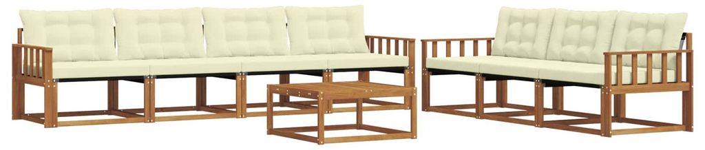 vidaXL Outdoor-Sofagarnitur mit Kissen 8 pcs Natur und Creme