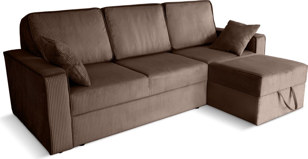 Robin Inspire Ecksofa Sofa Multifunktional Mit Schlaffunktion Bettkasten Bettkasten L Form Eckcouch Schlafcouch Freistehend Kordsamt Optik Parma 23...