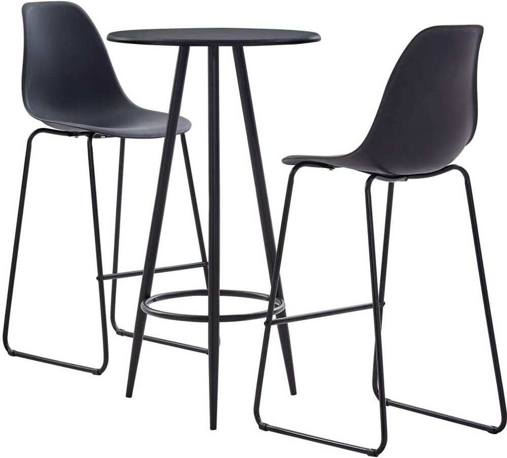 3-tlg. Bar-Set Kunststoff Schwarz