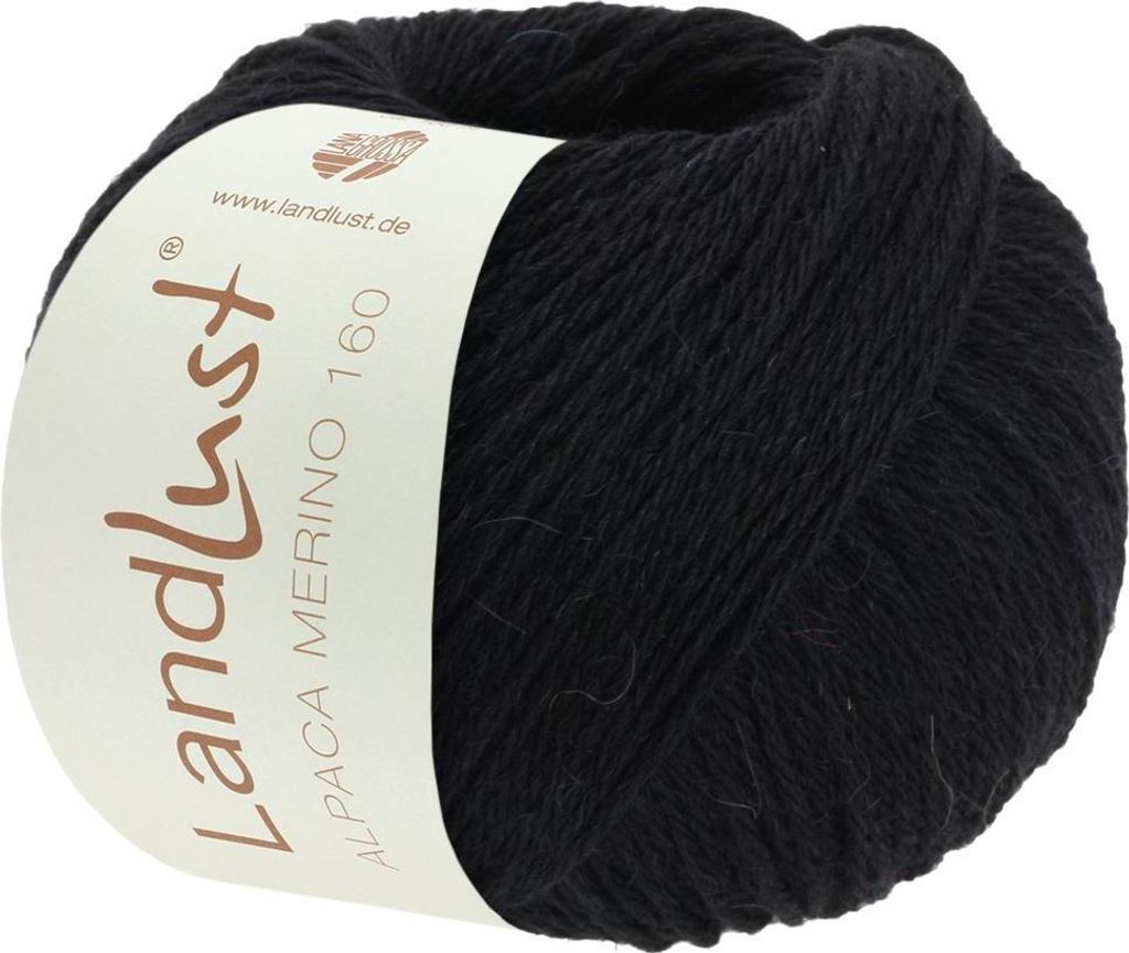 Lana Grossa Landlust Alpaka Merino 160 410 Schwarz 50g Produktbild 