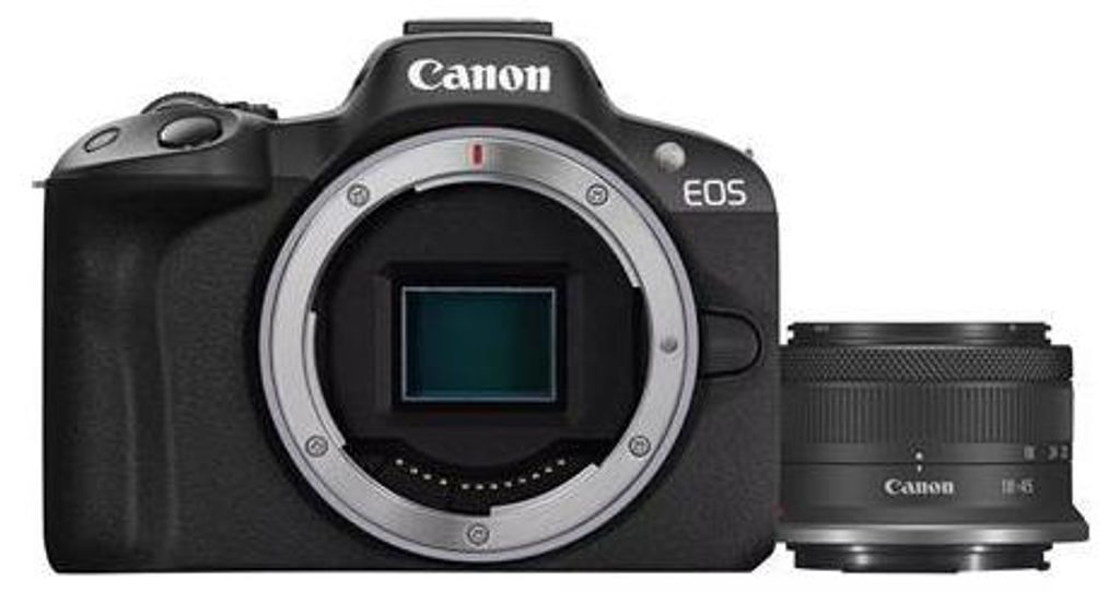Canon EOS R50, Schwarz + RF-S 18-45mm F4.5-6.3 IS STM Kit, Produktbild 