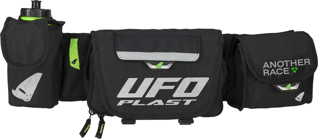 Sac banane noir imperméable Ufo MB02263 avec poches zippées nylon