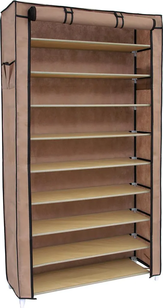 Meuble à chaussures marron clair avec housse de protection - Série Loft