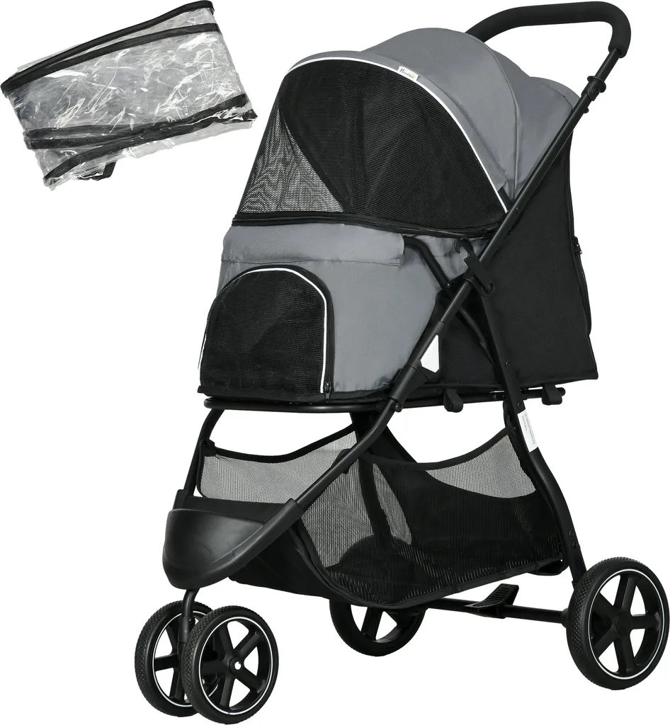 Recensione PawHut Passeggino Cani Mini con Copertura Pioggia Grigio
