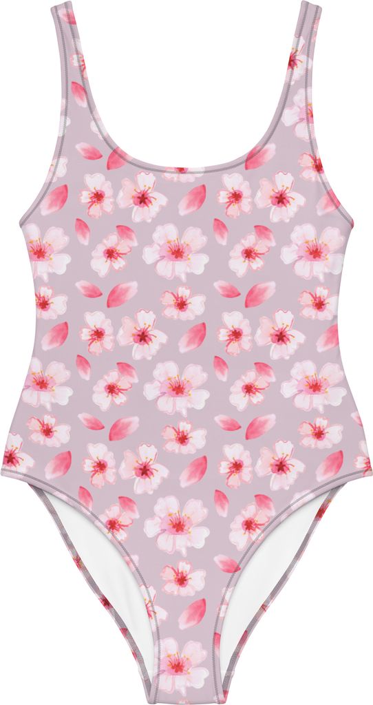 Mr. & Mrs. Panda Badeanzug Kirschlüten Meer Größe XS - Weiß - Geschenk, Blüten, Kirschblüten, Blumen, Strandmode, Swimsuit, Blütenmuster, Ba...
