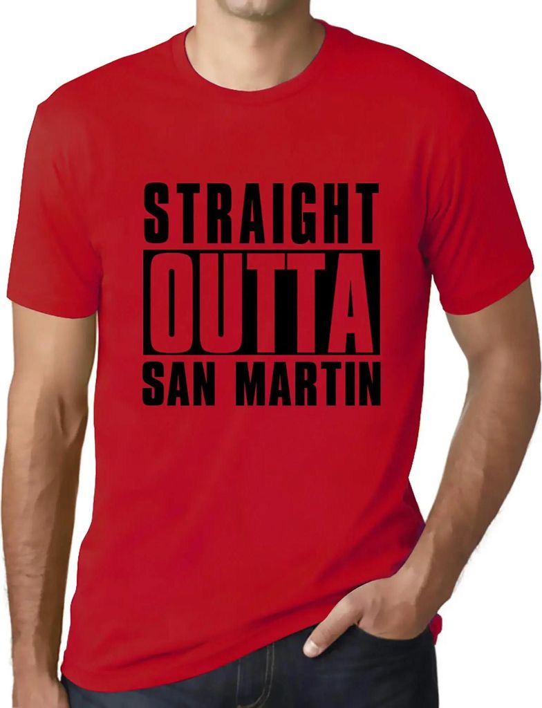 Herren Grafik T-Shirt Straight Outta San Martin Öko-Verantwortlich Vintage Jahrgang Kurzarm Lustige Druck Geburtstag Geschenk Mann