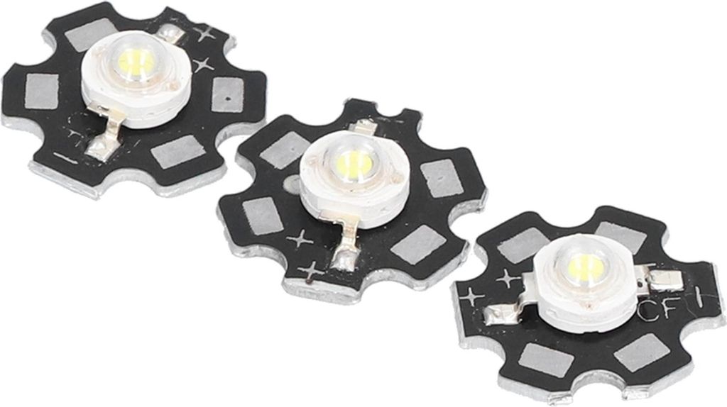 10PCS 1W LED Chip Highlight DIY Lichtperlen mit Aluminiumsockel 6500k 90lm 20mm Weißlicht