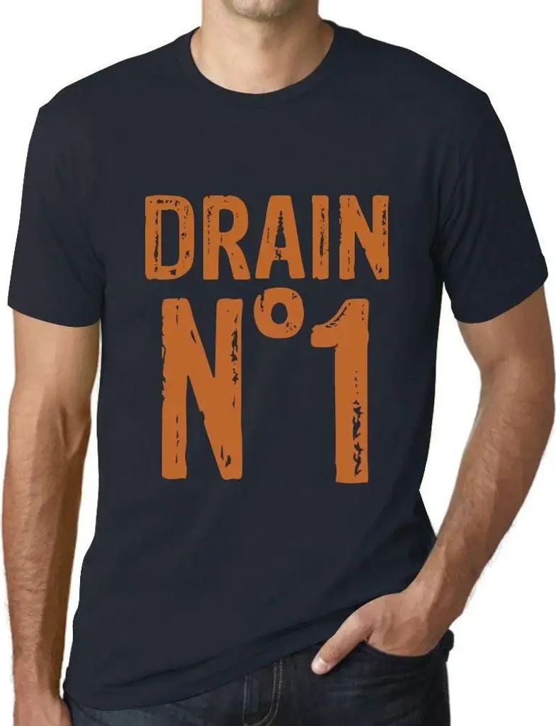 Herren Grafik T-Shirt Drain No 1 Öko-Verantwortlich Vintage Jahrgang Kurzarm Lustige Druck Geburtstag Geschenk Mann