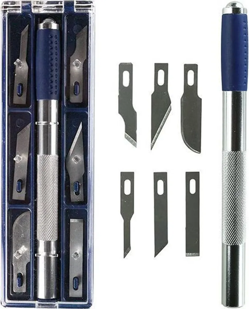 Kit Bisturi Modellismo in Titanio | 6 Lame Acciaio SK5 Precisione