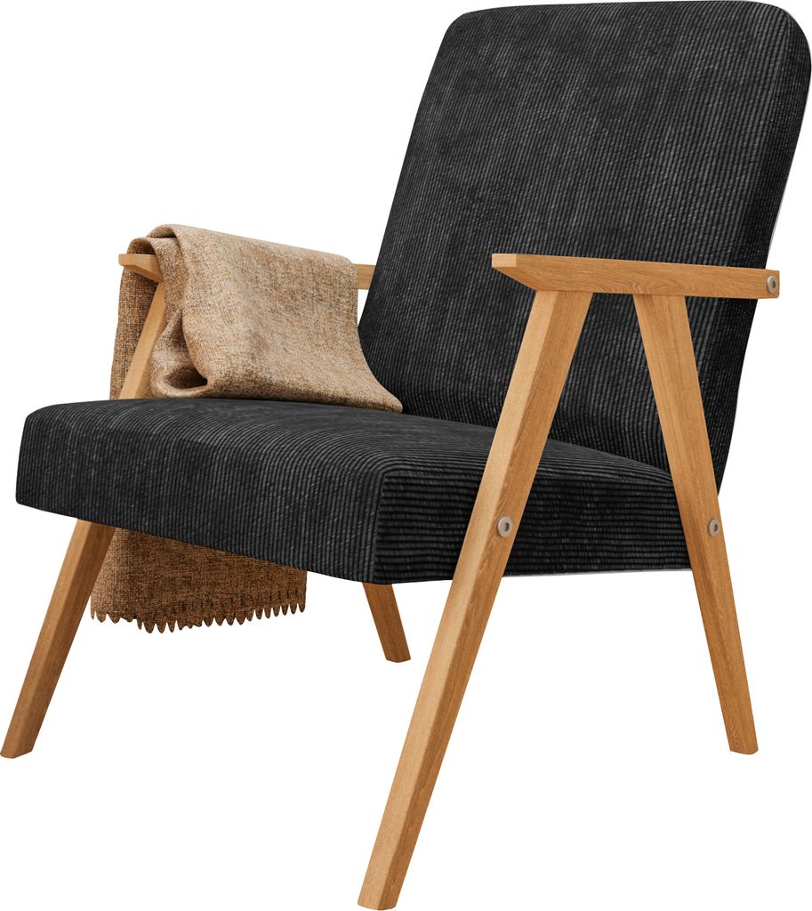 Sessel Petra klassische Sessel Retro im minimalistischen Stil Scandinavian Holz Farbe: Poso 135 - schwarz