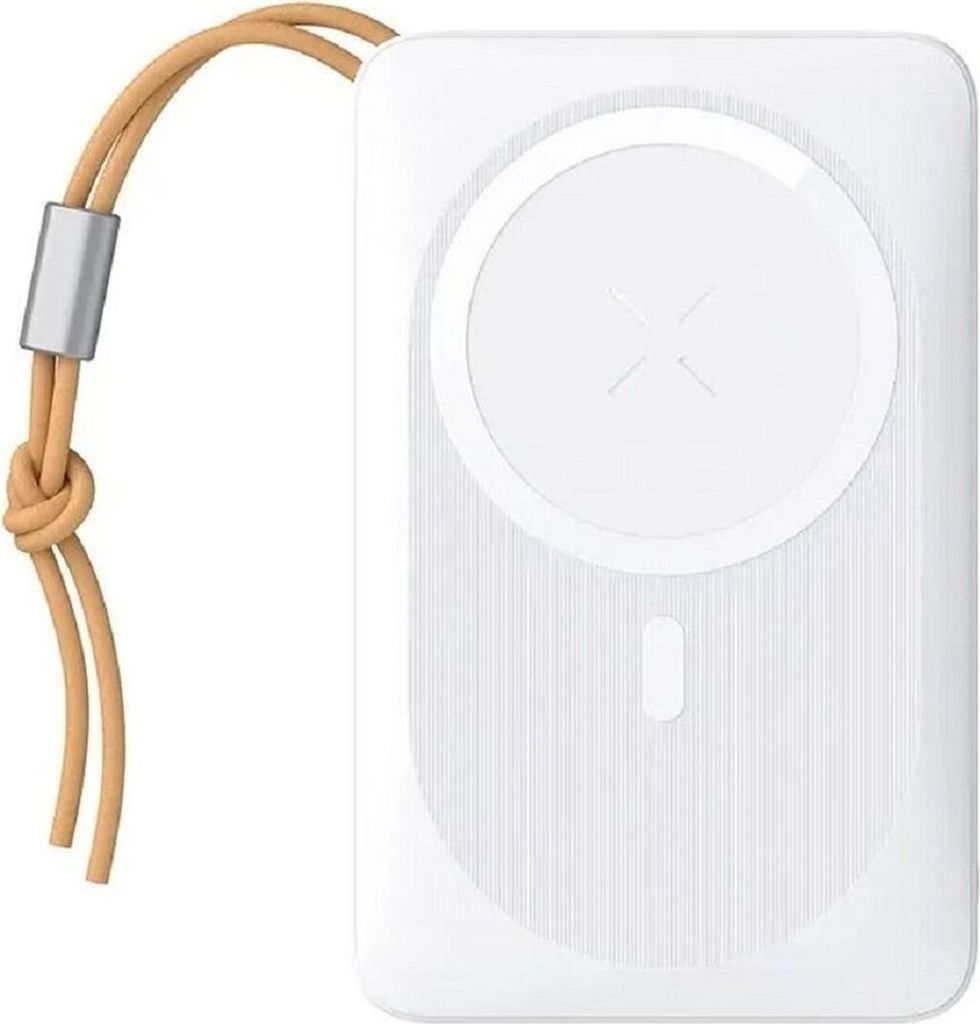 VEGER Powerbank 10 000 mAh mit induktiver Ladung kompatibel mit MagSafe PD QC3.0 2A 20W MagOn (VP1151 / W1151) weiß